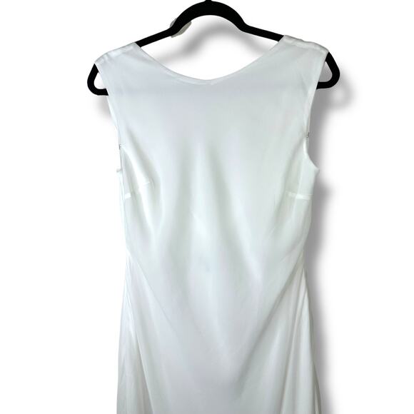Lulus NWOT Yaneli White Boat Neck Cowl Back Sleeveless Fitted A-Line Maxi Dress - Picture 5 of 11